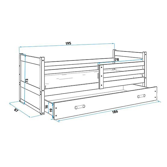 Children bed Rocky - gray-white