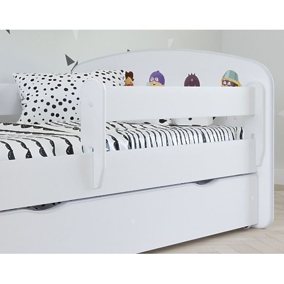 Children bed with barrier - Superheroes - white