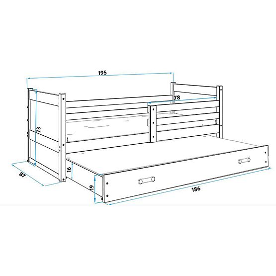Children bed with bed Rocky - natural-white
