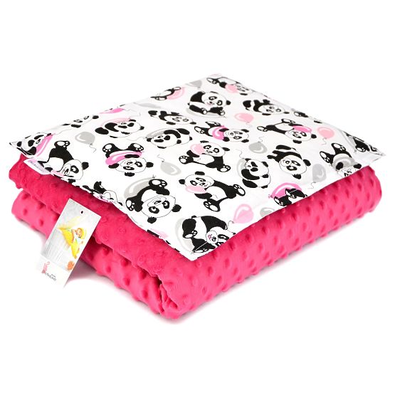 Children blanket a pillow M Panda - fuchsia