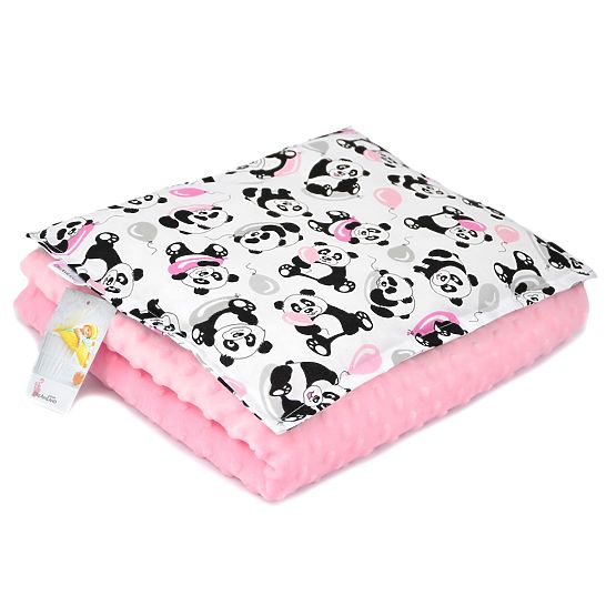 Children blanket a pillow M Panda - pink