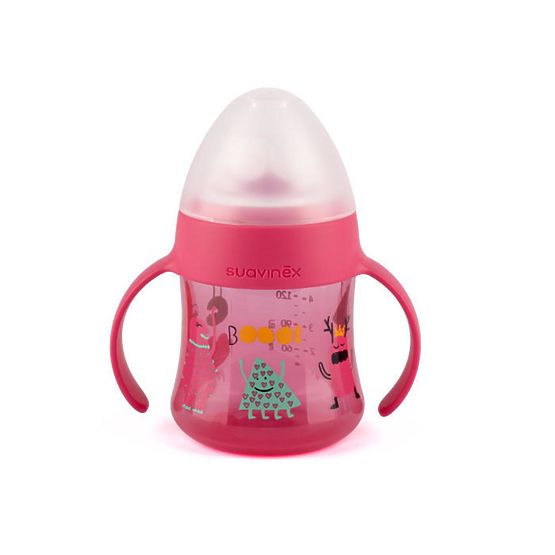 Children bottle with earrings Suavinex BOOO - pink 150 ml
