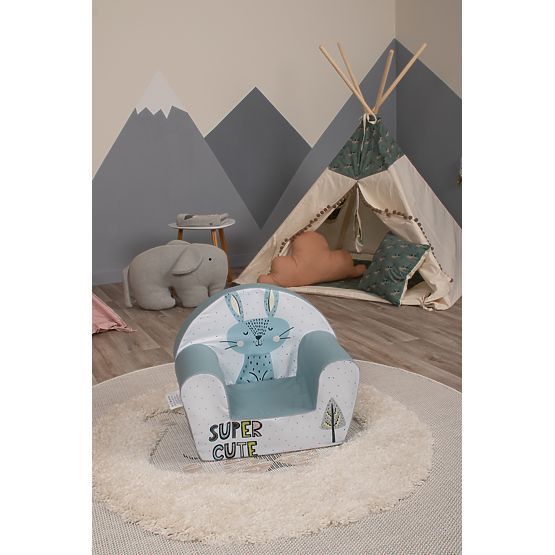 Children's chair Zajíc - grey-blue-white