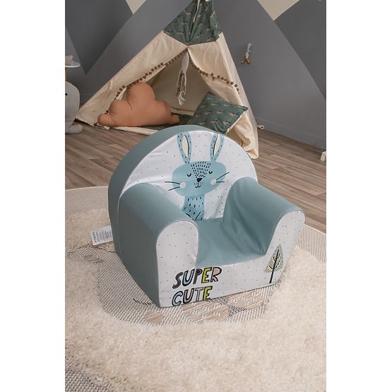 Children's chair Zajíc - grey-blue-white