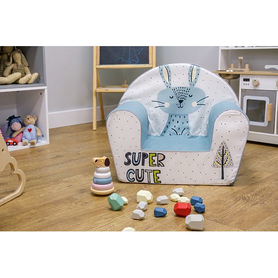 Children's chair Zajíc - grey-blue-white