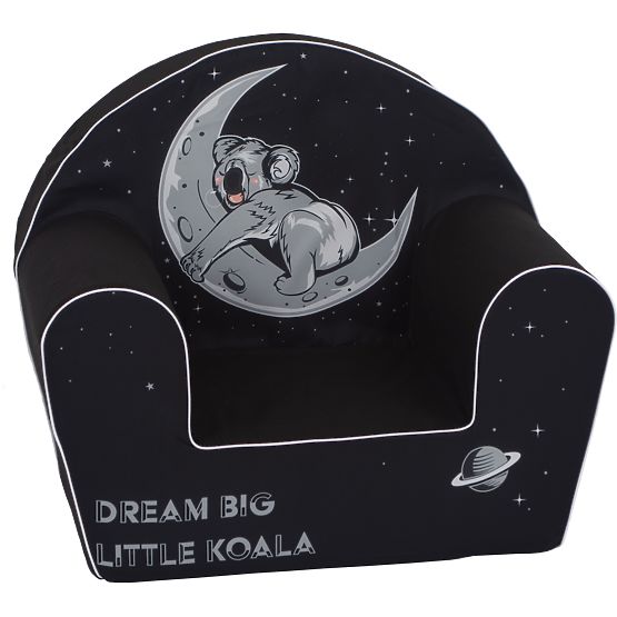 Children's chair Koala on the moon - black