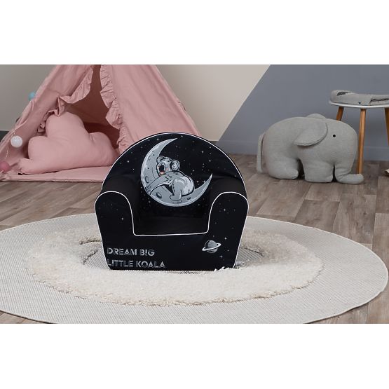 Children's chair Koala on the moon - black