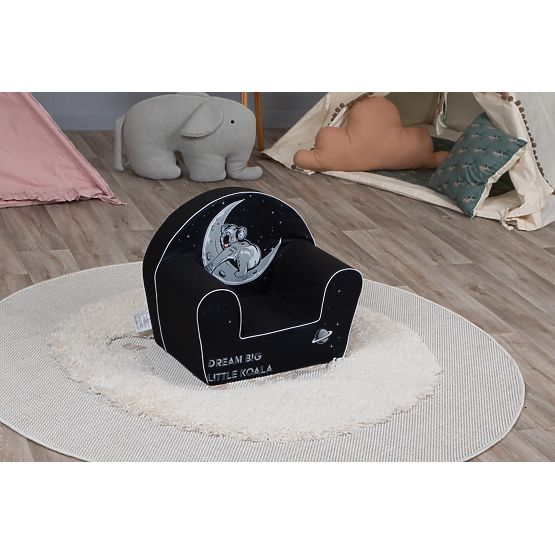 Children's chair Koala on the moon - black