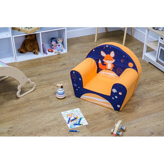 Children's chair Lišák - blue-orange