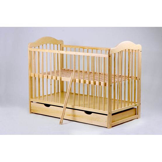 Children cot Alek pine with drawer