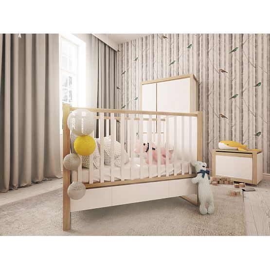 Children cot Elegant Cream with storage space
