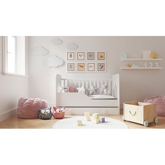 Zuza Children's Bed 140x70 cm with Daybed Side