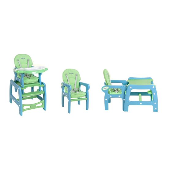 Children dining small chair Hugo - green-blue