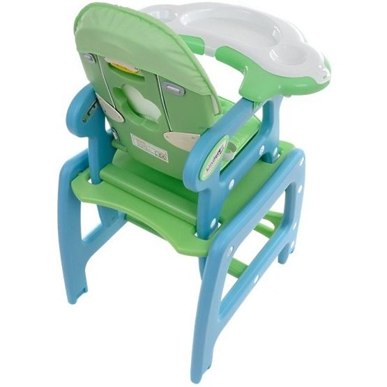 Children dining small chair Hugo - green-blue