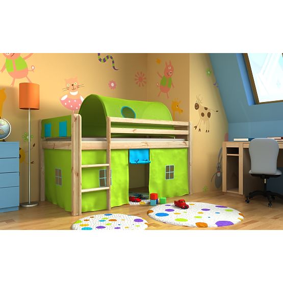 Children elevated bed Gabi with tunnel a pickpockets - pine
