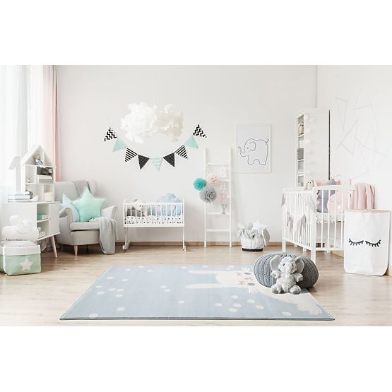Children's Rug Bunny - blue