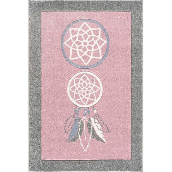 Children's Rug Catcher dreams - pink-gray