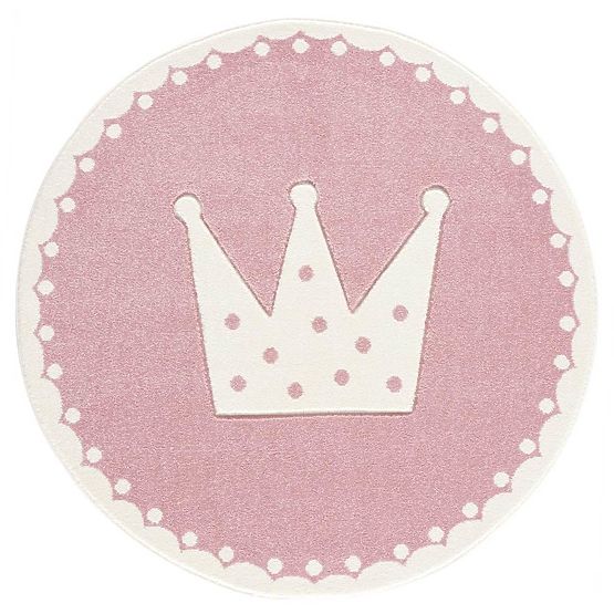 Children's Rug Crown - pink and white