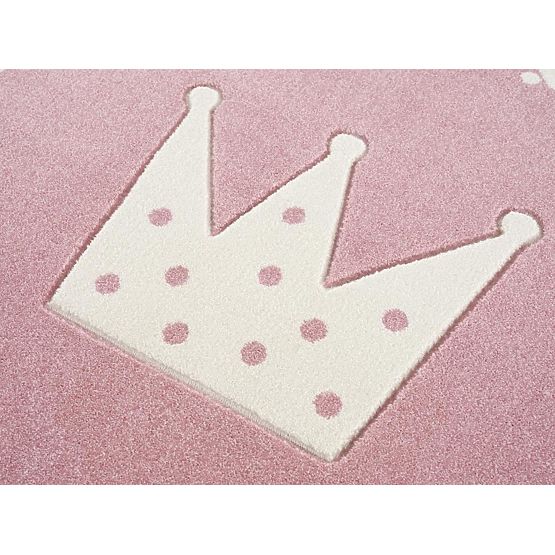 Children's Rug Crown - pink and white