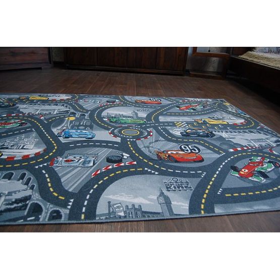 Children's carpet CARS II - gray streets