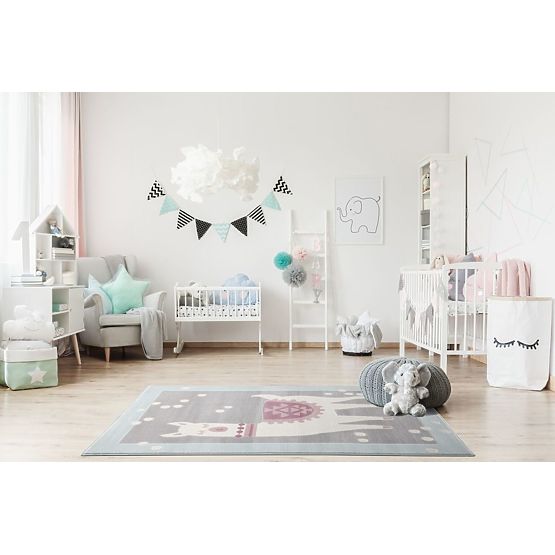 Children's Rug Lama - gray-blue
