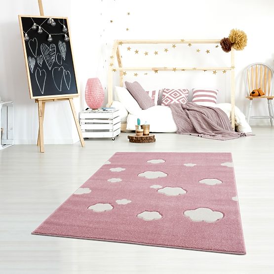 Children's Rug Sky Cloud - gray-pink