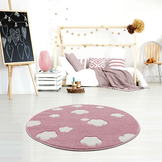 Children's Rug Sky Cloud - pink