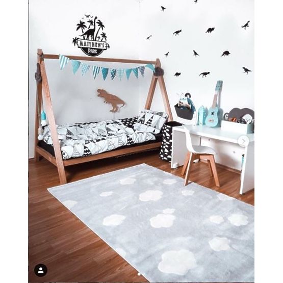 Children's Rug Sky Cloud - silver