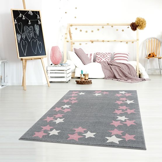 Children's Rug Spring Star - grey