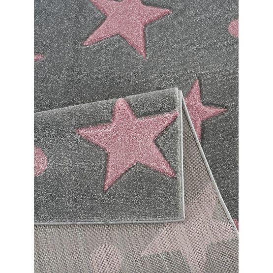 Children's Rug Stars - gray-pink