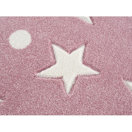 Children's Rug Stars - pink and white