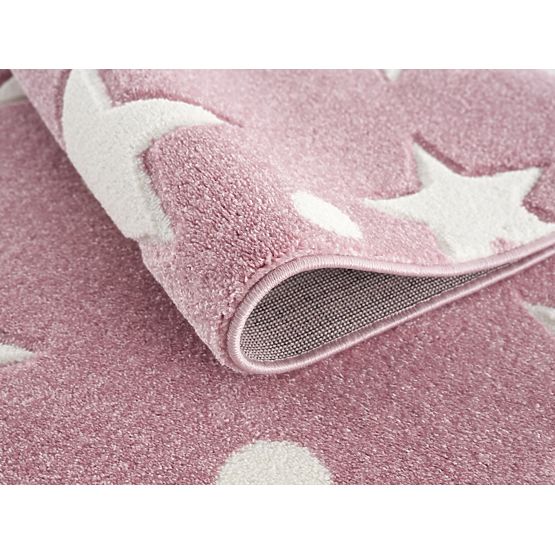 Children's Rug Stars - pink and white