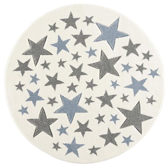 Children's Rug Stella Round - cream-blue
