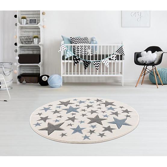 Children's Rug Stella Round - cream-blue