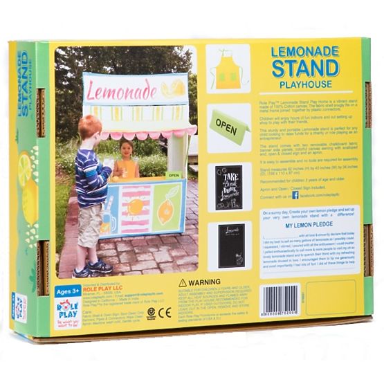 Children playing house Stand with lemonade