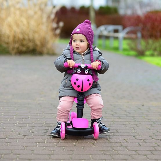 Children push bike a scooter Ladybird - pink
