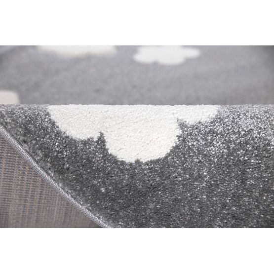 Children's round rug CLOUDS silver-gray