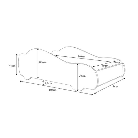 Children's Bed Car Batcar Black 140x70
