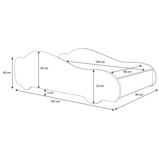 Children's Bed Car Pink Car 160x80