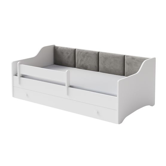 Children's Bed ERYK with Drawer and Guardrail 160x80 Grey Panel