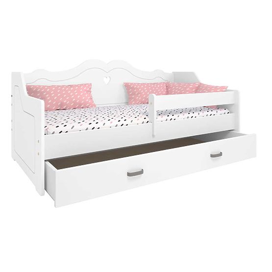 Children's Bed JULIE with Backrest 160x80 cm - White