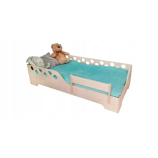 Children's Bed Poppy with Guardrail - 140 x 70 cm