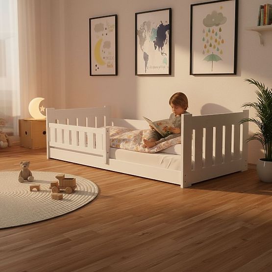 Children's Bed Tom - White, Low