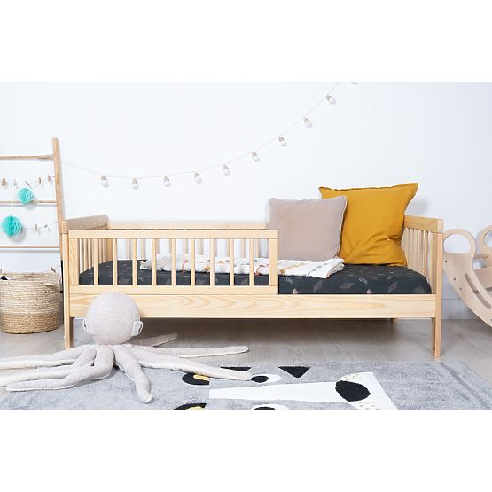Children's Bed with Guardrail TEDDY - Natural