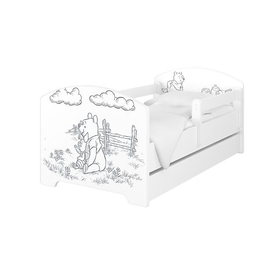 Children's Bed with Safety Rail - Winnie the Pooh