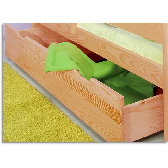 Children's Bed with Safety Rail - Alder