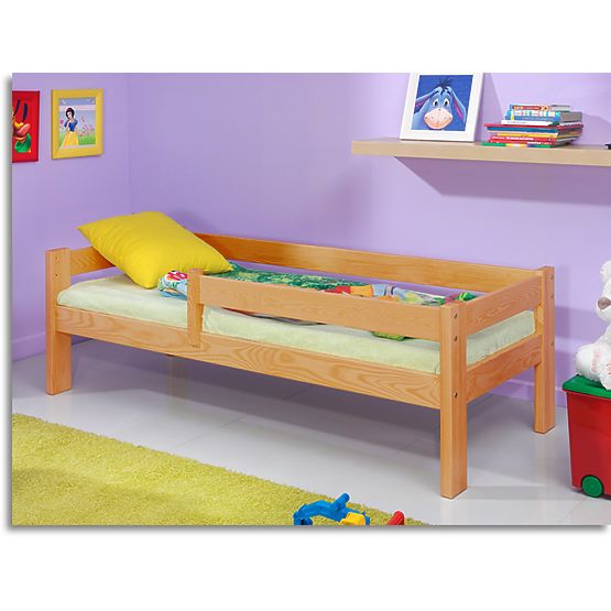 Children's Bed with Safety Rail - Alder