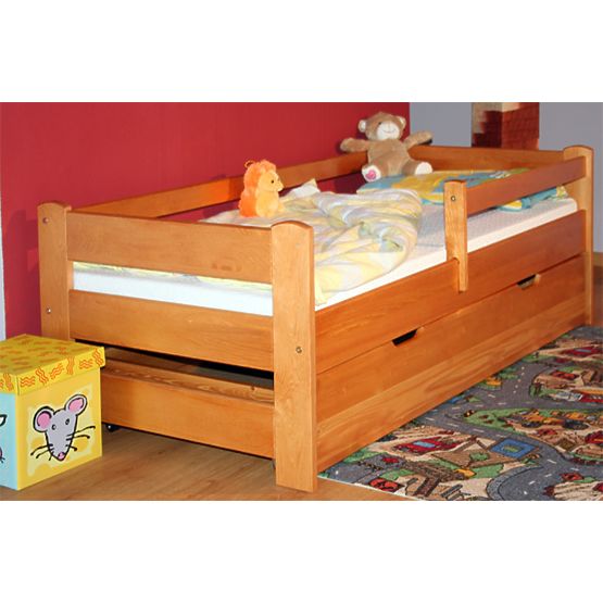 Children's Bed with Safety Rail - Alder