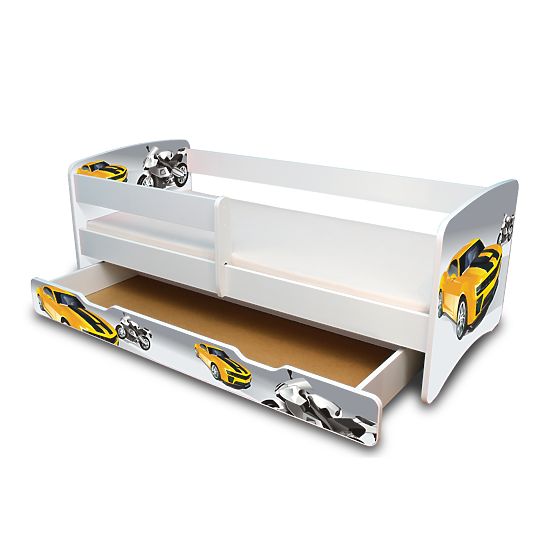 Children's Bed with Safety Rail - Racer
