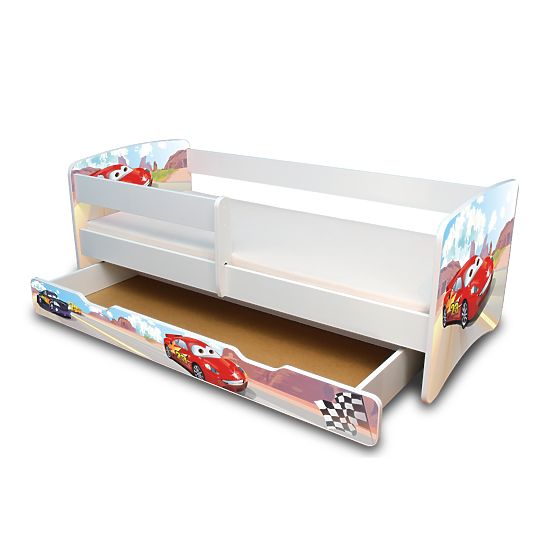 Children's Bed with Safety Rail - Racer